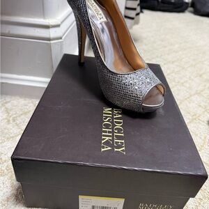 Badgley Mischka Glittering Silver Heels
